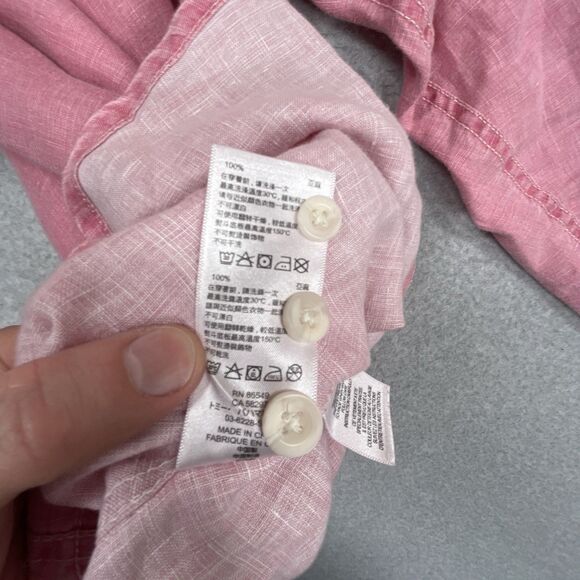 Tommy Bahama Shirt Mens XL Extra Large Pink 100% Linen Long Sleeve Button Up - Picture 11 of 12